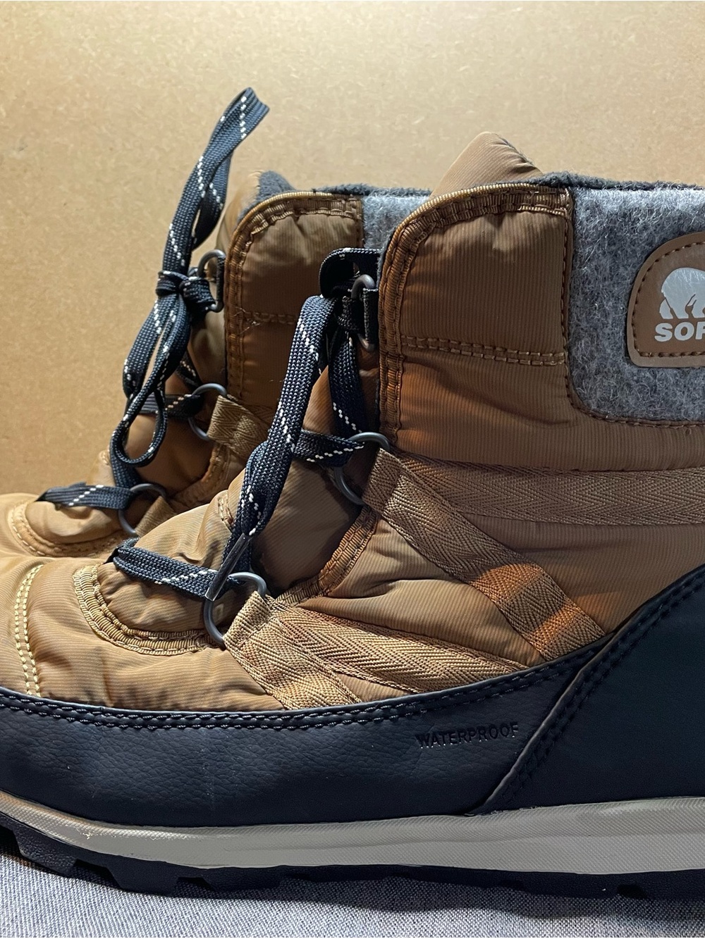 Sorel Brown and Black Insulated Lace-Up Winter Boots